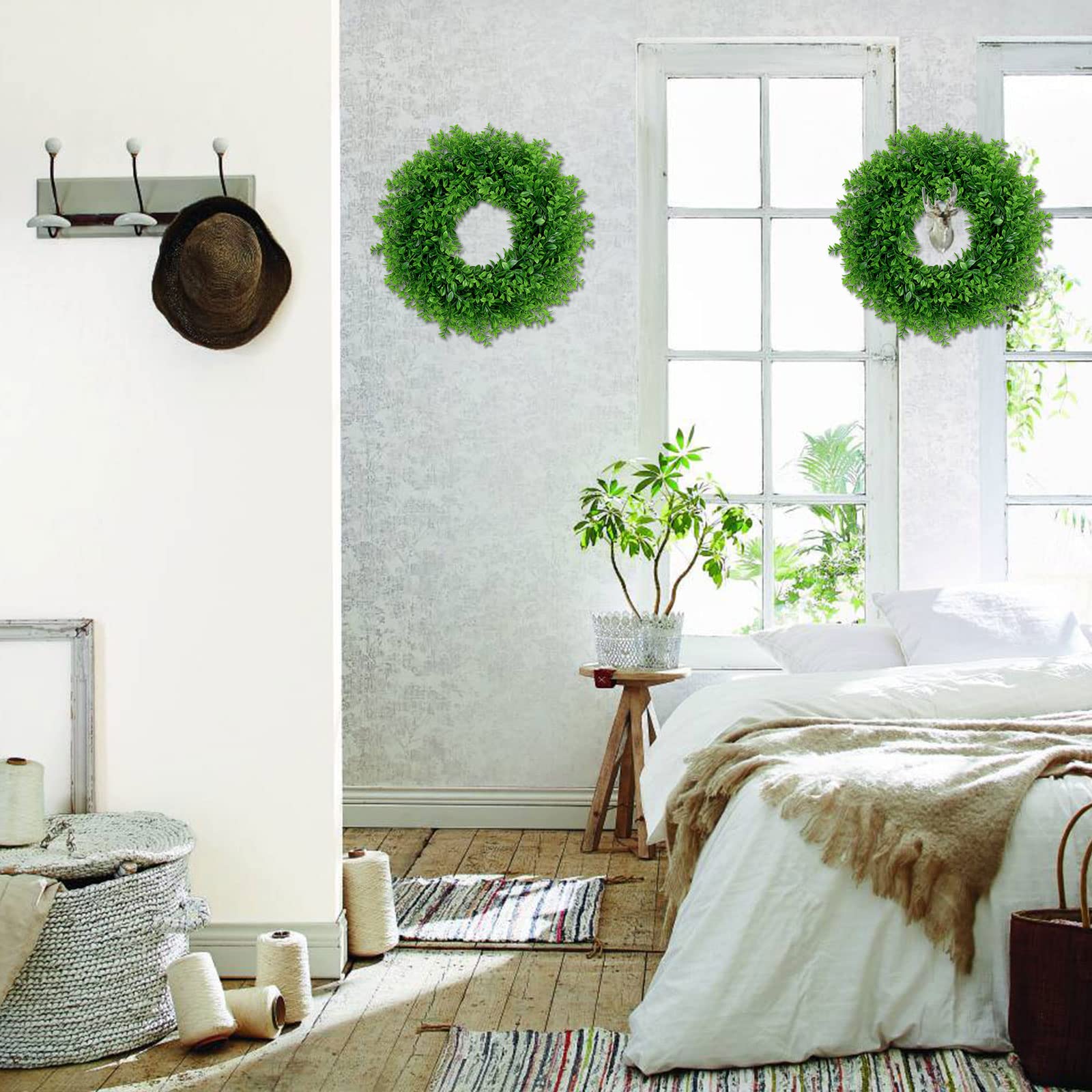 S/2 Wreath for Home Wedding Wall Window Decoration