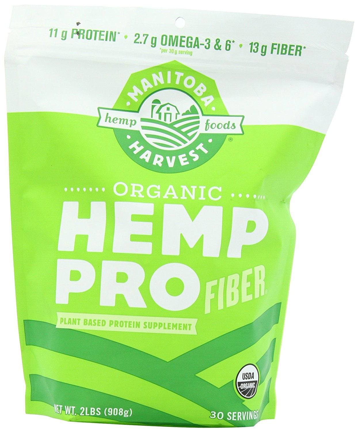 Manitoba Harvest Organic Hemp Pro Fiber Protein Supplement, 32 Ounce