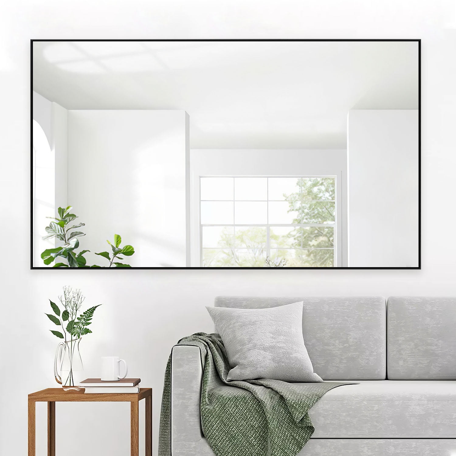 71"x32" Black Modern Full Length Mirror