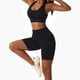thumbnail image 3 of Sujetador de yoga para mujer con cuello en U y espalda descubierta, elástico, sin costuras, soporte deportivo con almohadilla para el pecho, color negro S, 3 of 5