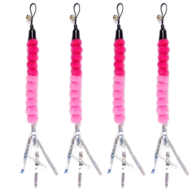 4 piezas de juguetes para gatos, bolas de pelo de colores, juguetes con varita de cuerda, cabezales de repuesto complementarios, juguetes interactivos para gatos, juguetes para gatos y