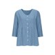 thumbnail image 5 of Craaazy Women Casual V Neck Blouse, Solid Color 3/4 Sleeve Button Down Shirt, Loose Fit Comfy Cotton Linen Top for Daily Wear Gifts, 5 of 6