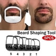 thumbnail image 4 of Beard Shaping Tool Kit - 5PCS Beard Stencil Set for Perfect Beard Lines, Jawline, Goatee & Neckline - Beard Guide for Men Grooming (A set of white and a white wrap), 4 of 6