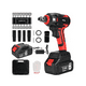thumbnail image 1 of Kit Pistola Impacto Llave Inalámbrica Electrico Batería 300nm 600W Belug, Negro Rojo, 1 of 5