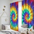 thumbnail image 5 of Blackout Kids Curtains,Colorful Rainbow Tie Dye Spiral Pattern Childrens Insulated Curtains Set Of 2,Bedroom Essentials,Toddler Room Decor 52"x84", 5 of 5