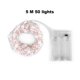 thumbnail image 4 of Cadena de luces LED navideñas, blanco cálido, lámpara de árbol de Navidad, decoración, kit de iluminación exterior con pilas, 5 m, 50 cuentas LED Jumpingount HA008576-01, 4 of 6