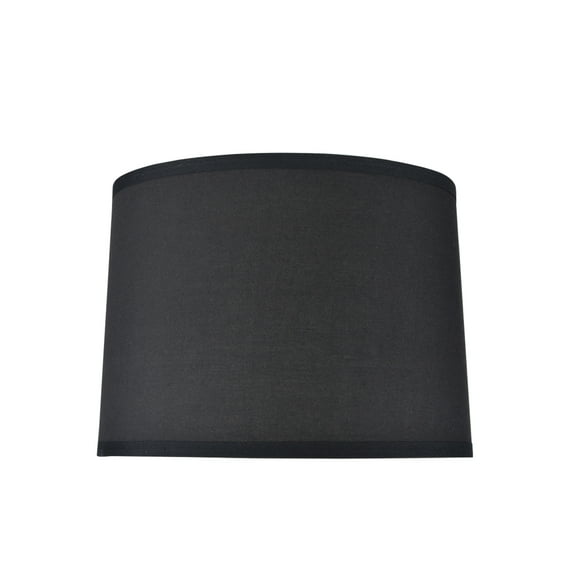 Aspen Creative 31066 Transitional Hardback Drum (Cylinder) Shape Spider Construction Lamp Shade in Black, 14" wide (13" x 14" x 10")