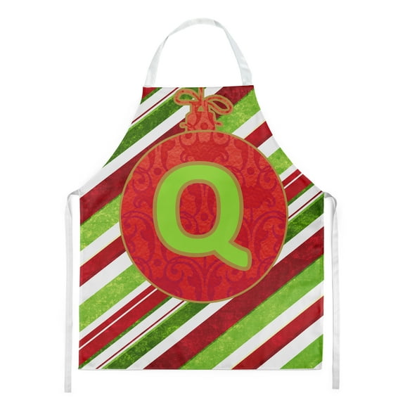 Christmas Oranment Holiday Initial Letter Q Apron