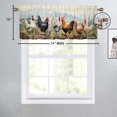 thumbnail image 4 of Rooster Window Curtain Valances Village Farm Chicken and Flowers Nature Scenery Rod Pocket Window Valance for Living Room Bathroom Bedroom Kitchen 54 by 18 in, 1 Panel, 4 of 6