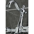 thumbnail image 2 of Kingston Brass KS2441AL Heritage Double-Handle Wall-Mount Bridge Kitchen Faucet, Polished Chrome, 2 of 7