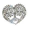 thumbnail image 2 of Adorno de pared de metal con diseño de pájaros y árboles, adorno de pared con forma de corazón, escultura de pared rústica hermosa y decorativa para Plata, 2 of 8