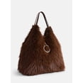 thumbnail image 2 of Madden NYC Women's Faux Fur Tote Bag, Chocolate, 2 of 5