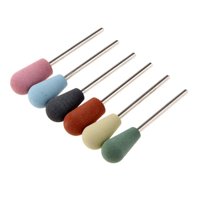 6x 3/32 '' Brocas para uñas Cabezal de pulido eléctrico de silicona Broca para 06 Zulema Brocas eléctricas para uñas