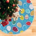 thumbnail image 5 of FMSHPON Easter Tree Skirt Colorful Eggs Bunny Xmas Christmas Tree Skirt Stand Mat for Holiday Party Decoration Indoor Outdoor 36 inches, 5 of 6