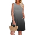thumbnail image 6 of Summer Plus Size Dresses for Womens 2025 Fashion Gradient Print Loose Sleeveless Round Neck Front Pleated Dress, 6 of 8