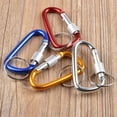 thumbnail image 3 of Aluminum Carabiner Clips 6PCS D Shape, Carabiner Hooks with 5PCS Key Rings Alloy Keychain Buckles（Color random delivery）, 3 of 5
