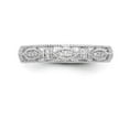 thumbnail image 4 of Solid 14K White Gold Diamond Wedding Band Ring Size 6.5 (.102 cttw.), 4 of 8