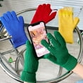 thumbnail image 6 of Kukuzhu Womens Girls Touchscreen Texting Knit Winter Gloves Cute Aesthetics Winter Warm Wrist Length Mittens, 6 of 7