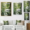 thumbnail image 4 of Designart "Lakeside Swan Haven I" Animals Swans Floater Framed Canvas Wall Art, 4 of 5