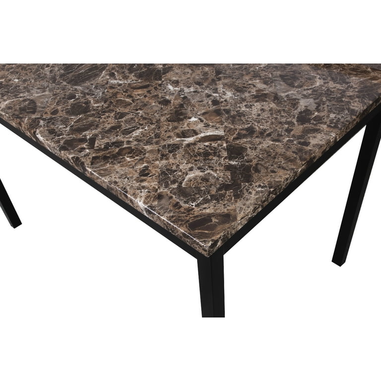 Roundhill Furniture Noyes Metal Dining Table with Faux Marble Top Walmart