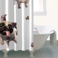 thumbnail image 4 of Pug and Footprint Shower Curtain 36"x72" ,Bathroom Decorative Shower Curtains Set with 12 Hooks,Modern Waterproof Washable Shower Curtain, 4 of 6