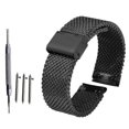 thumbnail image 2 of 18mm 20mm 22mm 24mm Universal Milanese Watchband Quick Release Watch Band Mesh Stainless Steel Strap Wrist Belt Bracelet Black,hw, 2 of 5