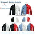 thumbnail image 3 of LZLER Jean Jackets for Men Ripped Color Block Denim Jacket, 3 of 7