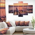 thumbnail image 1 of Fishing Pier in Sea at Sunset - Seashore Canvas Art Print, 1 of 3