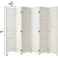 thumbnail image 6 of YODOLLA 6 Panel Wood Room Divider, 5.6 Ft Tall Folding Privacy Screen Room Divider, Freestanding Partition Wall Dividers for Office,White, 6 of 7