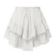 thumbnail image 4 of vigerkar Flowy Shorts for Women Casual Boho Ruffle Tiered Skorts High Waist Mini Skirts Golf Tennis Shorts White, XXL, 4 of 5