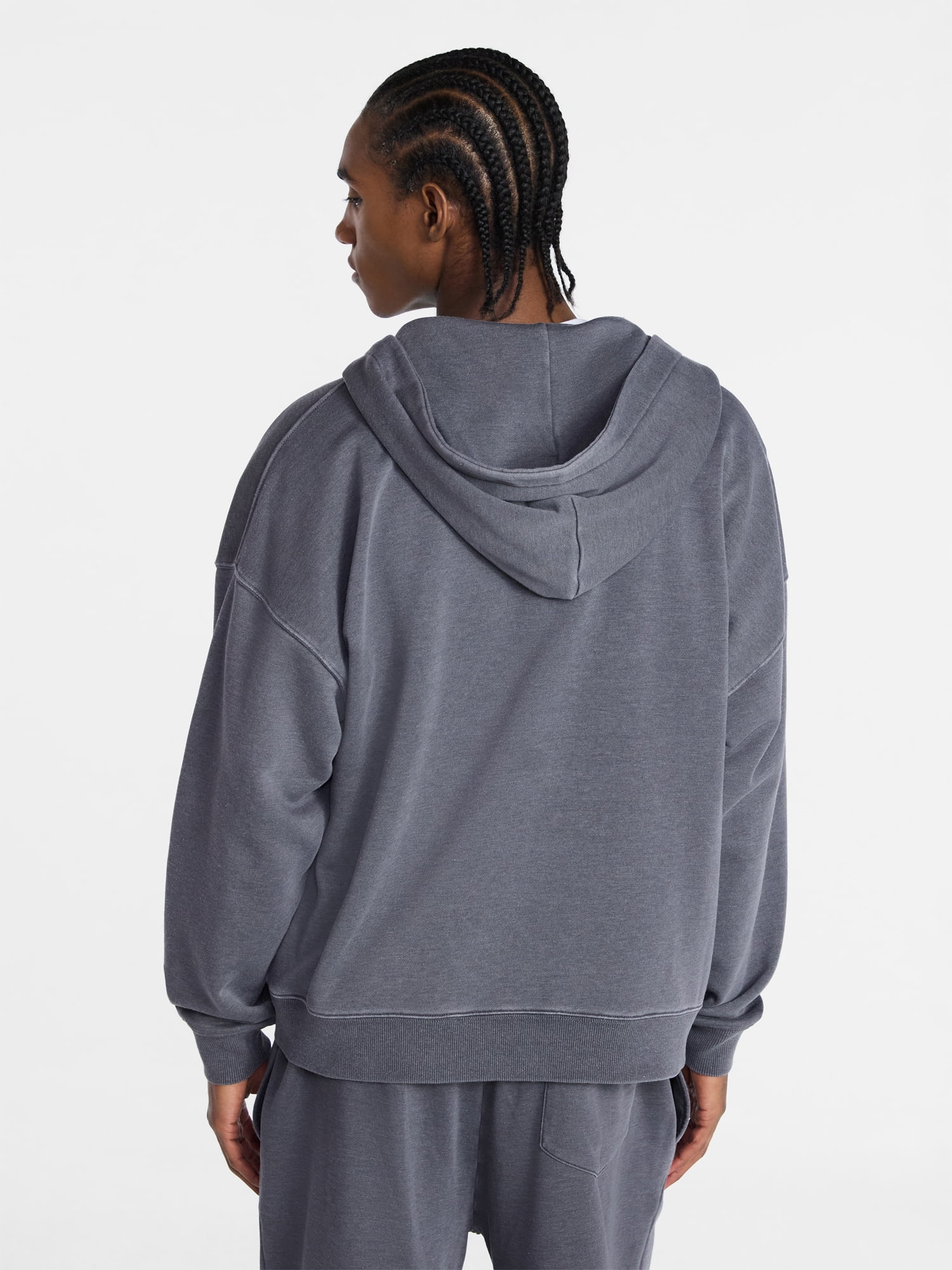 No Boundaries Zip Hoodie with Long Sleeves, Men's XS-4XLT