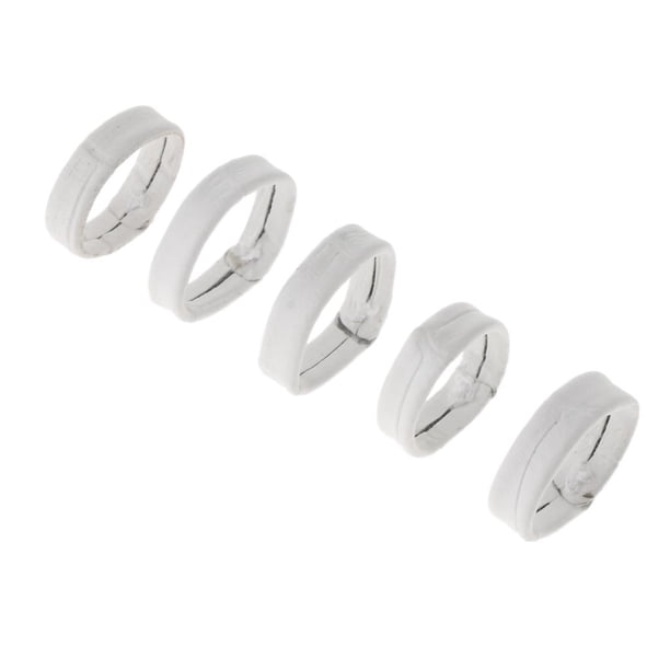 5 piezas de correa de reloj de cuero con hebilla y aro de retención 24mm blanco