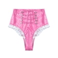 thumbnail image 5 of iEFiEL Womens Latex Panties Underwear Glossy Lace-up Zipper Crotch Bottoms for Nightclub Raves Party Pink S, 5 of 7
