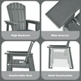 thumbnail image 4 of Gymax Set of 2 Kids Patio Adirondack Chair Armchair Weather Resistance Outdoor Chair Grey, 4 of 5