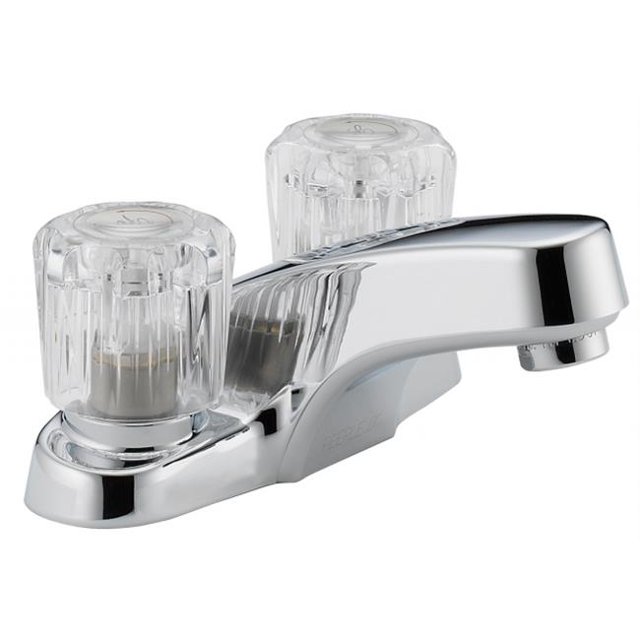 Robinet de Lavabo Chromé à Deux Poignées avec Poignées en Acrylique