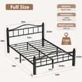 thumbnail image 6 of Full Size Bed Frame with Headboard, No Squeak Heavy-Duty Full Bed Frame 1500lbs Support & 12" Clearance Storage Tool-Free Setup in 30 Mins for Studios, Dorms, Frequent Movers, 6 of 9