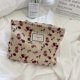 thumbnail image 3 of Rose Flower Printed Corduroy Pencil Case Handbag Pouch Wallet Beauty Makeup Travel Accessories for Women Girls Gifts, 3 of 5
