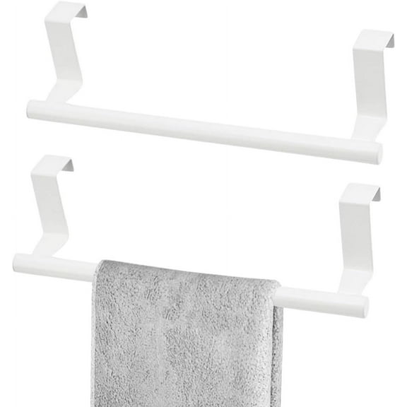 Over The Door Towel Rack, Kitchen Towel Holder, Stainless Steel Dish Towel Holder, Over Cabinet Towel Bar for Bathroom Cupboard, 2 Pack