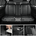 thumbnail image 2 of HUONA Leather Seat Cover Set Front and Rear Car Seat Protectors Full Set for Ram 1500 2500 3500 2009-2025 Black, 2 of 7
