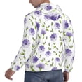 thumbnail image 6 of Lsque Purple Chicory Pattern Casual Men's Hoodie,Hooded Sweatshirt with Kangaroo Pocket,Pullover Hoodie-Small, 6 of 7