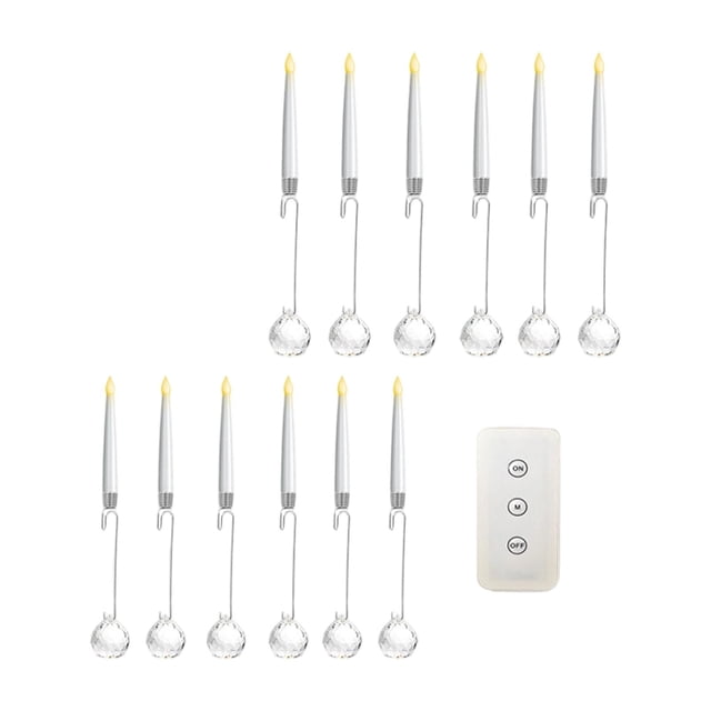 Vela Navideña LED Candelabro Sin Llama Luz de Ventana con Control Remoto Vela de Batería con Colgante Hecha de Material Pp Adecuada para Decoración de Bola de acrílico