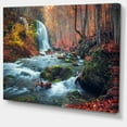 thumbnail image 2 of Designart 'Autumn Mountain Waterfall Long View ' Landscape Photography Canvas Print, 2 of 3