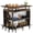 Brown, variant on Fnova L Shaped Home Bar Unit with Storage Shelves and Footrest, Bar Table for Living Room, Kitchen, Home Bar Small Space