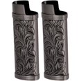 thumbnail image 2 of HUGFEGWE Lighter Case Zinc Alloy Outdoor Camping Hiking Floral Pattern Lighter Storage Container (Black) CJB91-40034, 2 of 9