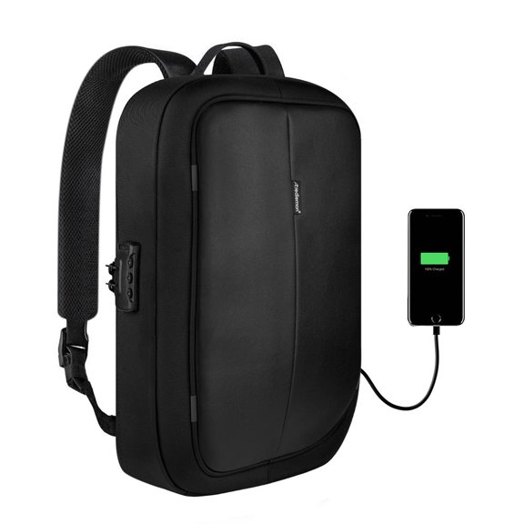 Mochila para Laptop Antirrobo Ejecutiva Redlemon con Candado y Puerto USB para Power Bank Resistente Agua Compartimentos para Laptop de 15