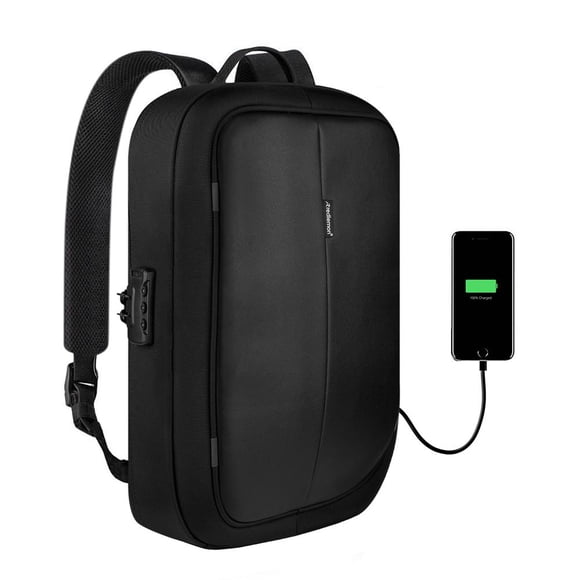 Mochila para Laptop Antirrobo Ejecutiva Redlemon con Candado y Puerto USB para Power Bank Resistente Agua Compartimentos para Laptop de 15