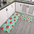 thumbnail image 2 of Pioneer Flower Floral Print Pattern Kitchen Rugs Sets Of 2, Anti Fatigue Non Slip Washable Floor Mats for Kitchen Sink Laundry, 17X30 Inch + 17X47 Inch, 2 of 6