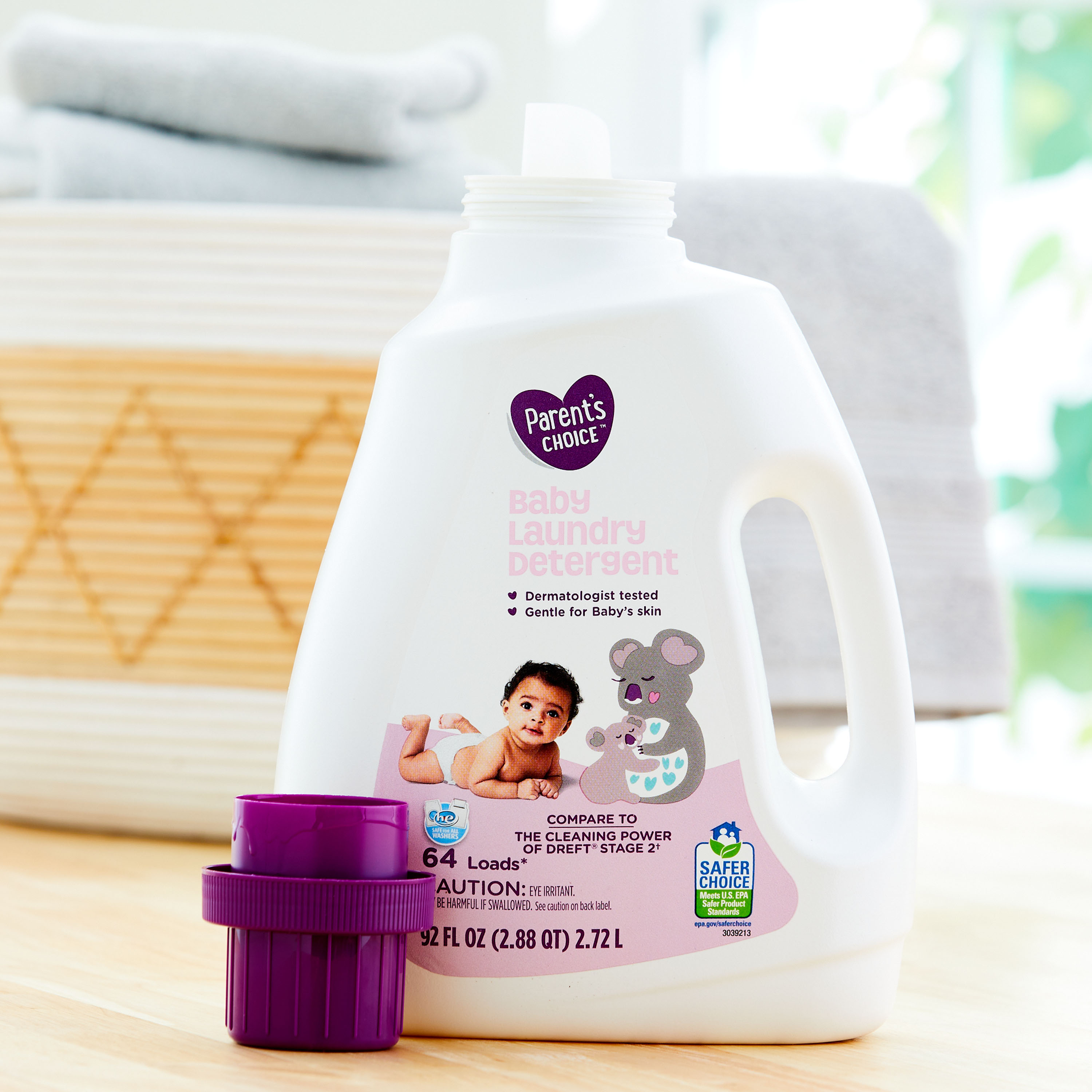 Detergente para ropa de bebé Parent's Choice, 92 fl oz, 64 cargas 2