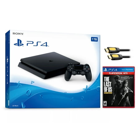 Sony Playstation 4 Slim(CUH-2215B) 1TB Core with Starter Pack Bundle-(Jet  Black)