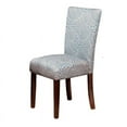 thumbnail image 3 of Wooden Parson Dining Chairs with Floral Patterned Fabric Upholstery, Blue and White, Set of Two, 3 of 5